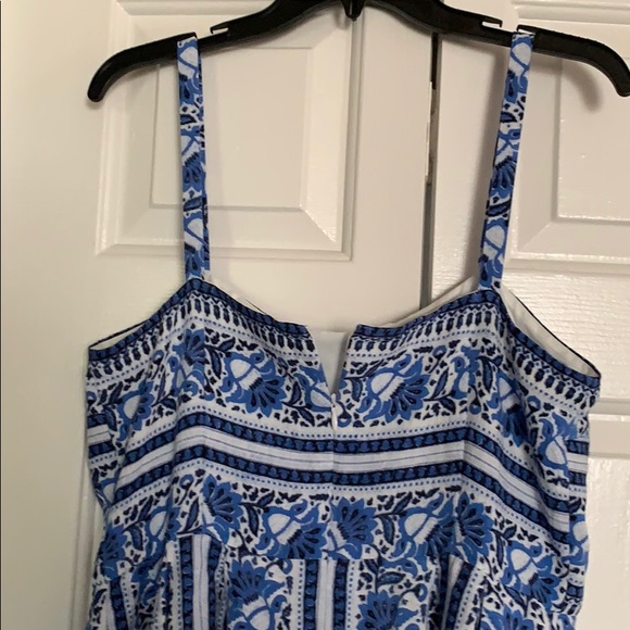 Ann Taylor Loft lined blue & white sundress - Picture 6 of 7